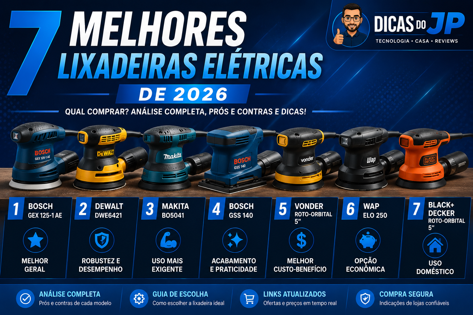 7 Melhores Lixadeiras Elétricas de 2026: Qual Comprar?
