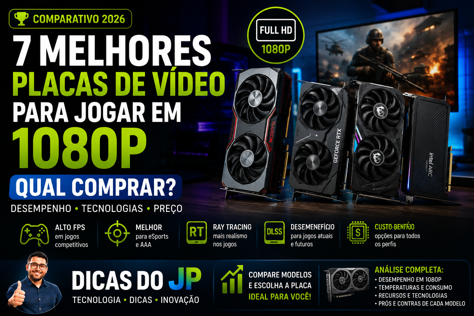 7 Melhores Placas de Vídeo para Jogar em 1080p em 2026
