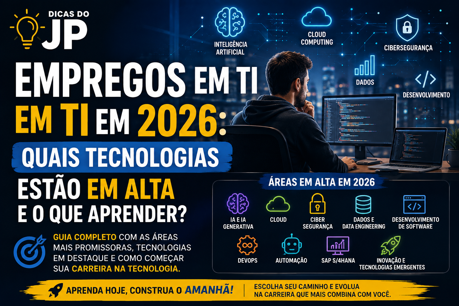 Empregos em TI em 2026: quais tecnologias estão em alta e o que aprender?