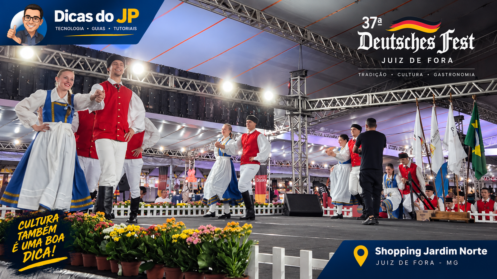 Apresentação de dança típica na Festa Alemã de Juiz de Fora 2026