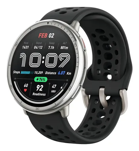 Smartwatch Amazfit Active 2 Round 44 mm Preto com GPS e Alexa
