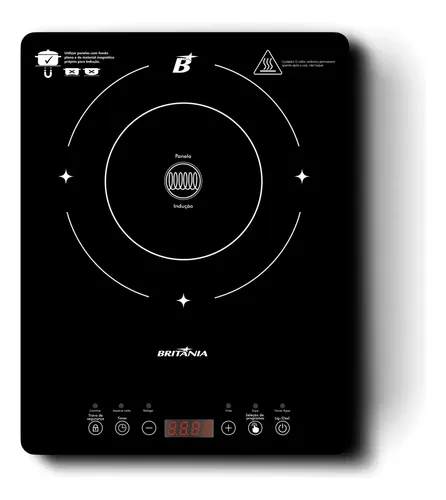 Cooktop Indução 1 Boca Trava Segurança Painel Touch 127v