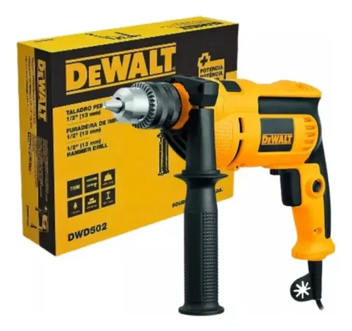 Furadeira de Impacto 13mm 750W DEWALT DWD502 Com Velocidade Variável e Reversível - R$ 399