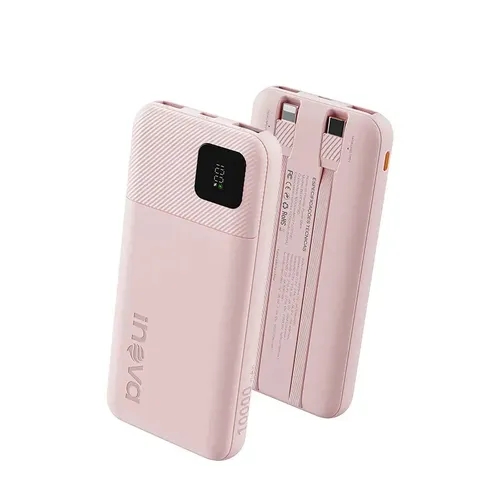 Carregador Portátil Power Bank Turbo inova 20000mah 22.5w Com Display Digital Usb-c / Usb-a Carga Rápida - Rosa - R$ 119,25