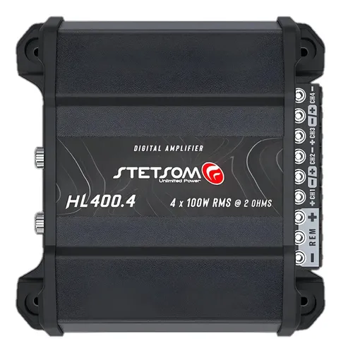 Módulo Amplificador Automotivo Stetsom HL 400.4 4 Canais 400W Preto