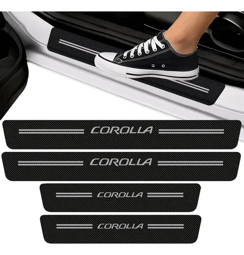 Soleira De Porta Fibra De Carbono Protetora Preto Premium