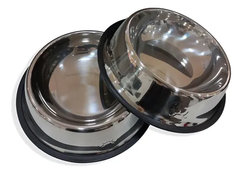 Kit 2 Comedouro 1000ml Tigela Pote Ração Água Inox Cão Gg