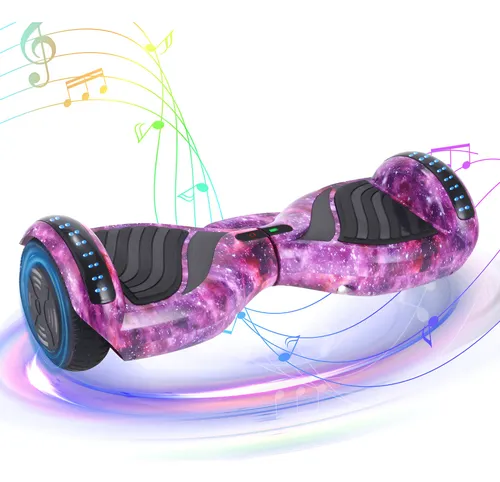 Hoverboard Skate Elétrico Baka Sport 6.5" Galaxia Roxo Com Bluetooth e Autoequilíbrio