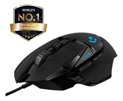 Mouse Gamer Com Fio Logitech G502 Hero, RGB Lightsync, 11 Botões Programáveis, Sensor Hero 25k, Ajustes De Peso, Preto